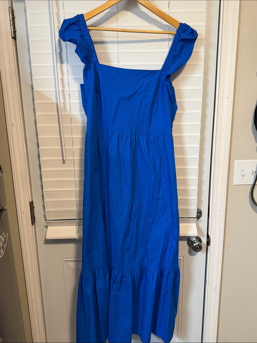 London Times Royal Blue Ruffle Strap Maxi Dress